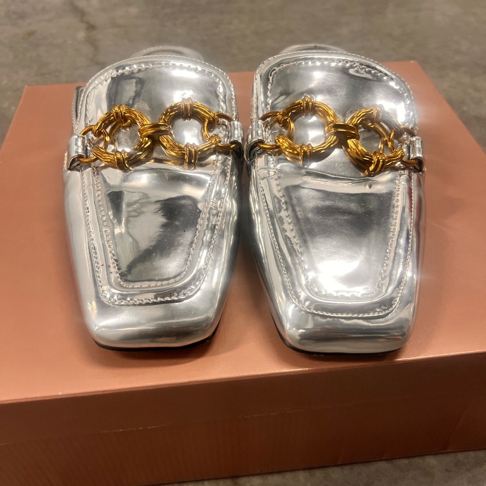 Circus by Sam Edelman Silver Mules with Gold Accents